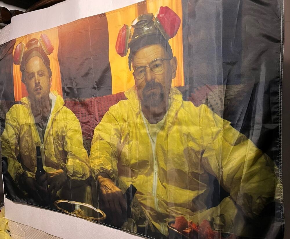 Breaking Bad Walter White Jesse Pinkman Hazmat Suit Wall Tapestry Banner